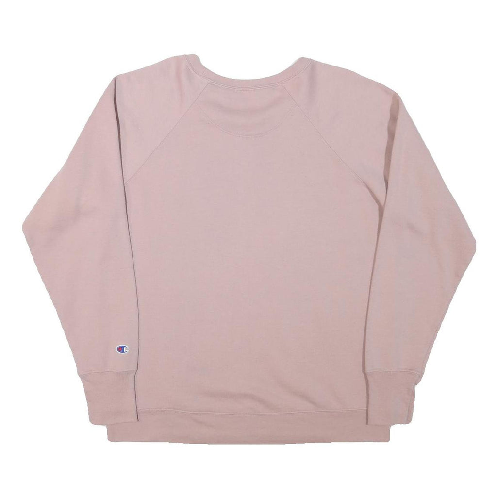 CHAMPION Womens Pink Crew Neck XL Cotton Blend Sweatshirt Pullover