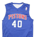 NBA Mens Blue Pistons 40 Sleeveless V-Neck Sports Basketball Jersey S