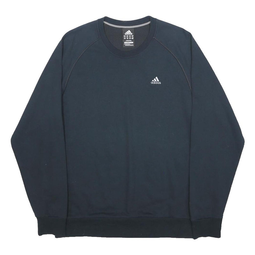 ADIDAS Mens Blue Crew Neck Sweatshirt M Cotton Sports Casual Pullover