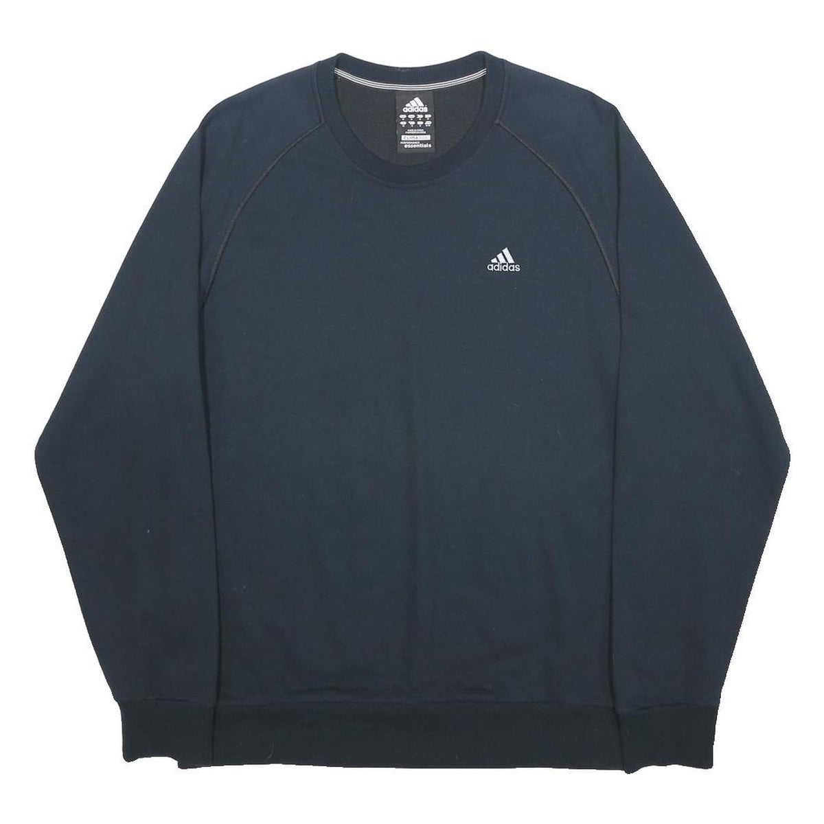 ADIDAS Mens Blue Crew Neck Sweatshirt M Cotton Sports Casual Pullover
