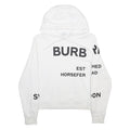 BURBERRY Womens White Cotton Blend Pullover Hoodie XS Logo Print Casual