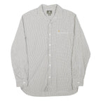 TIMBERLAND Mens White & Grey Check Shirt M Long Sleeve Cotton Blend Casual