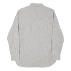 TIMBERLAND Mens White & Grey Check Shirt M Long Sleeve Cotton Blend Casual