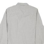 TIMBERLAND Mens White & Grey Check Shirt M Long Sleeve Cotton Blend Casual