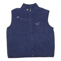 ADIDAS Mens Blue 2XL Fleece Gilet Polyester Blend Edmonton 2001 Embroidered Zip