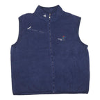 ADIDAS Mens Blue 2XL Fleece Gilet Polyester Blend Edmonton 2001 Embroidered Zip