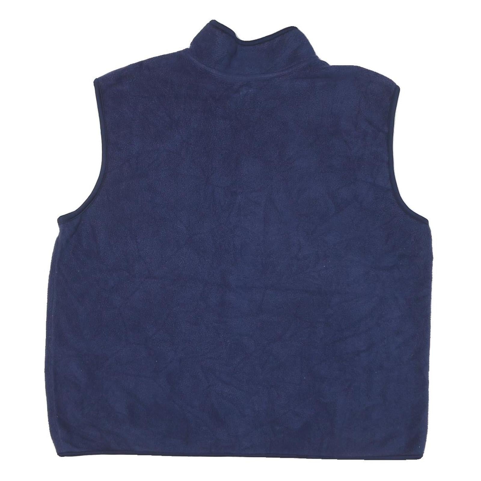 ADIDAS Mens Blue 2XL Fleece Gilet Polyester Blend Edmonton 2001 Embroidered Zip