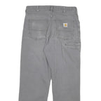 CARHARTT Mens Relaxed Fit Grey Cotton Blend Trousers W30 L28 Workwear Zip