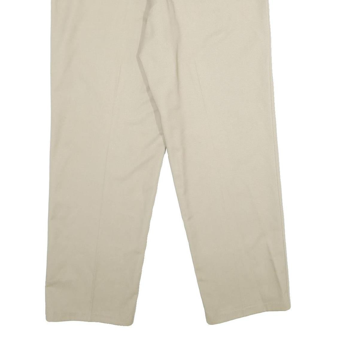 RED KAP Mens Polyester Blend Beige Regular Fit Straight Leg Trousers W36 L32