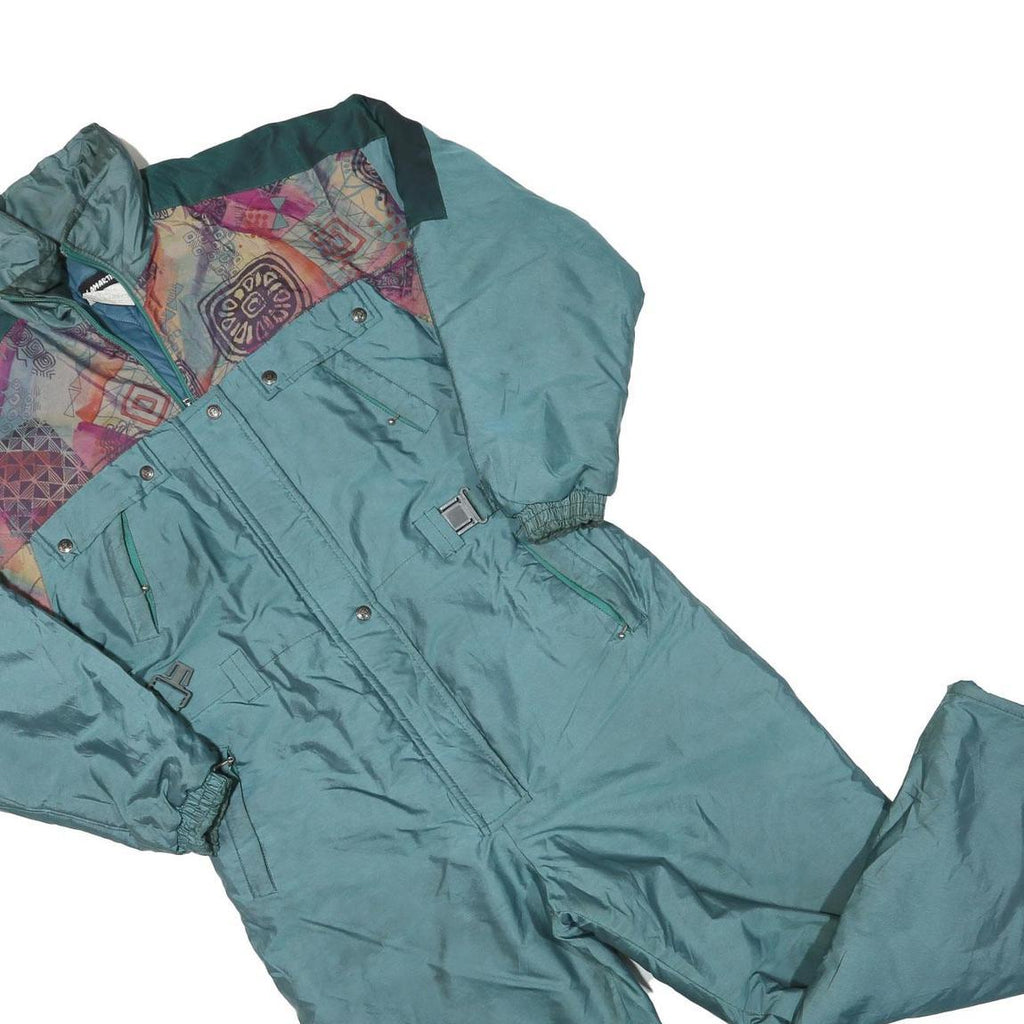 LAMARTINE Womens Green Polyester Blend Lined Dungarees L W36 L28 Lightweight