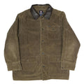 CHAPS RALPH LAUREN Mens Brown & Black Corduroy Button Jacket L Cotton Leather