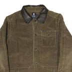 CHAPS RALPH LAUREN Mens Brown & Black Corduroy Button Jacket L Cotton Leather