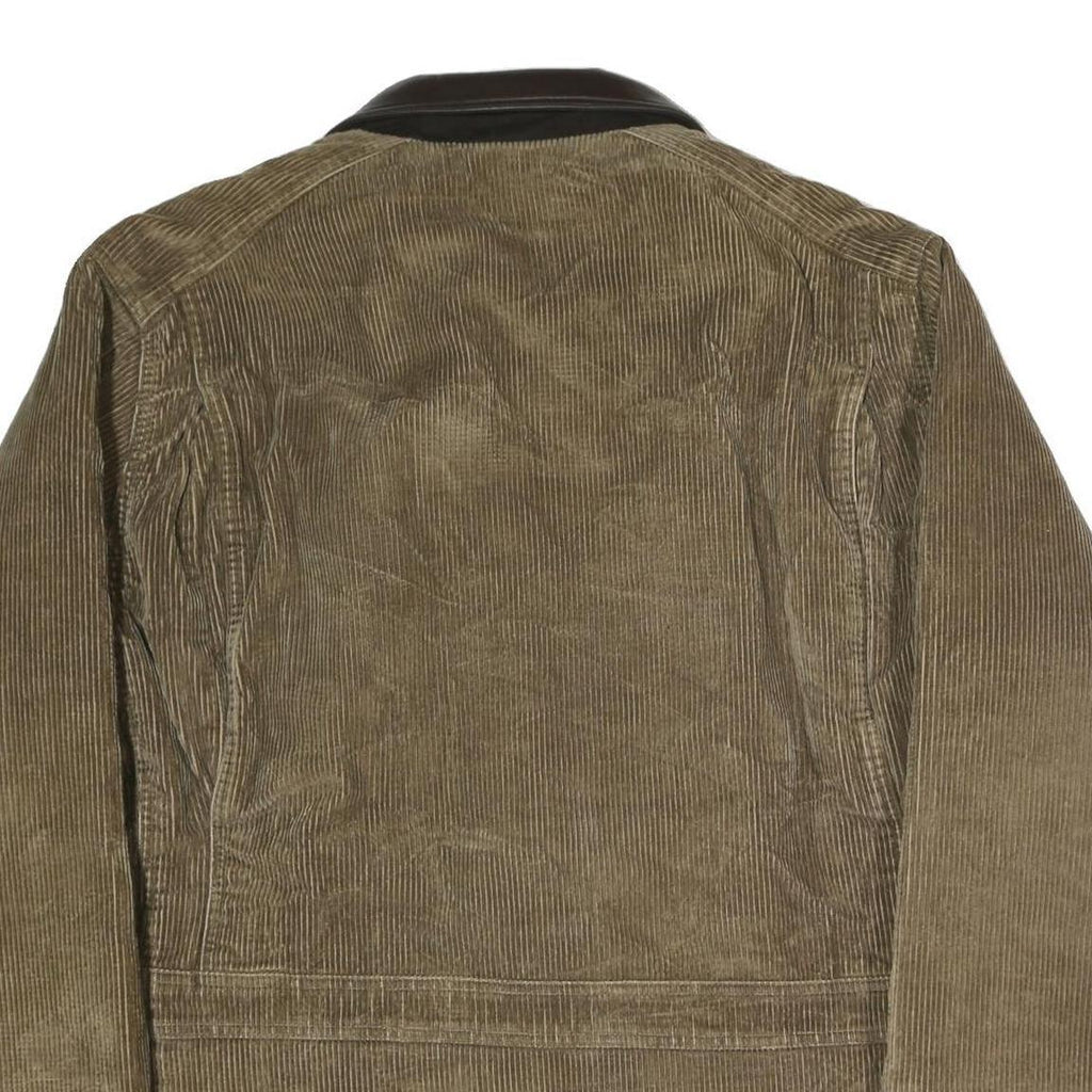 CHAPS RALPH LAUREN Mens Brown & Black Corduroy Button Jacket L Cotton Leather