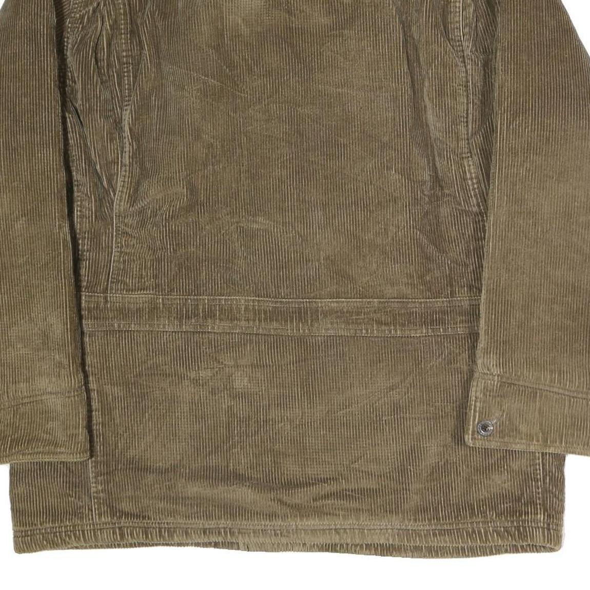 CHAPS RALPH LAUREN Mens Brown & Black Corduroy Button Jacket L Cotton Leather