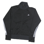 ADIDAS Mens Black & White Track Jacket M Polyester Zip Slim Fit Sportswear
