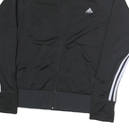 ADIDAS Mens Black & White Track Jacket M Polyester Zip Slim Fit Sportswear