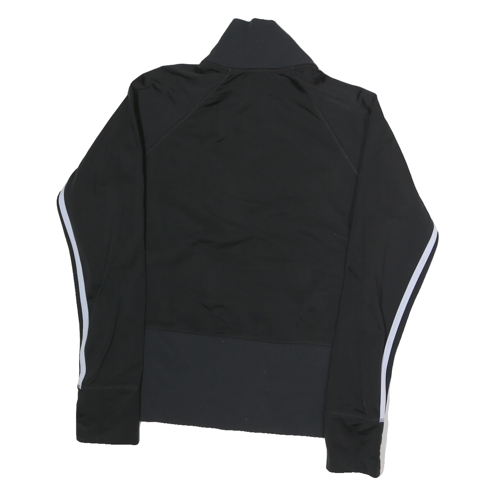 ADIDAS Mens Black & White Track Jacket M Polyester Zip Slim Fit Sportswear