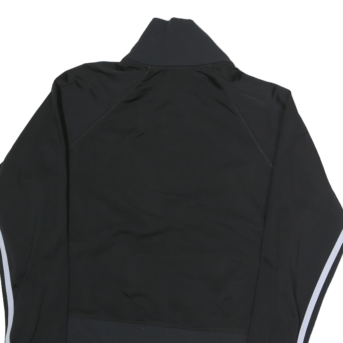 ADIDAS Mens Black & White Track Jacket M Polyester Zip Slim Fit Sportswear