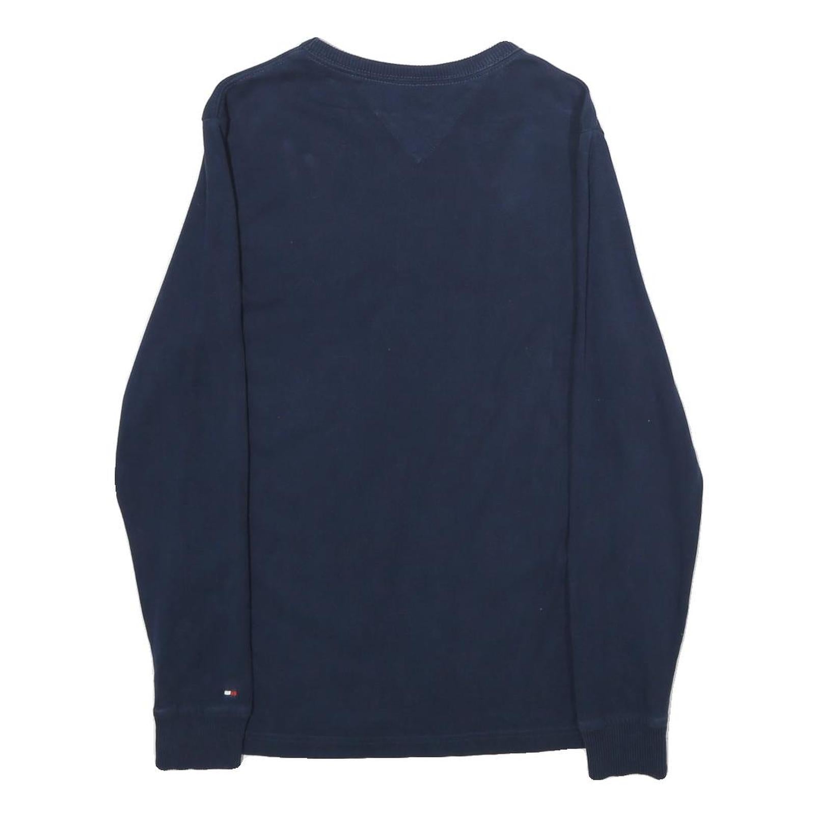 TOMMY HILFIGER Mens Blue Hilfiger Est 1985 Crew Neck XS Sweatshirt Cotton