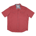 WRANGLER Mens Red Short Sleeve Shirt XL Casual Button Front Workwear