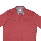 WRANGLER Mens Red Short Sleeve Shirt XL Casual Button Front Workwear