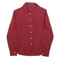 OLIVIA Womens Red Shirt M Long Sleeve Button Plain Classic Blouse
