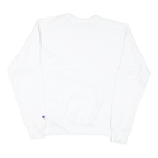 CHAMPION Mens White Crew Neck S Cotton Blend Sweatshirt Logo Print
