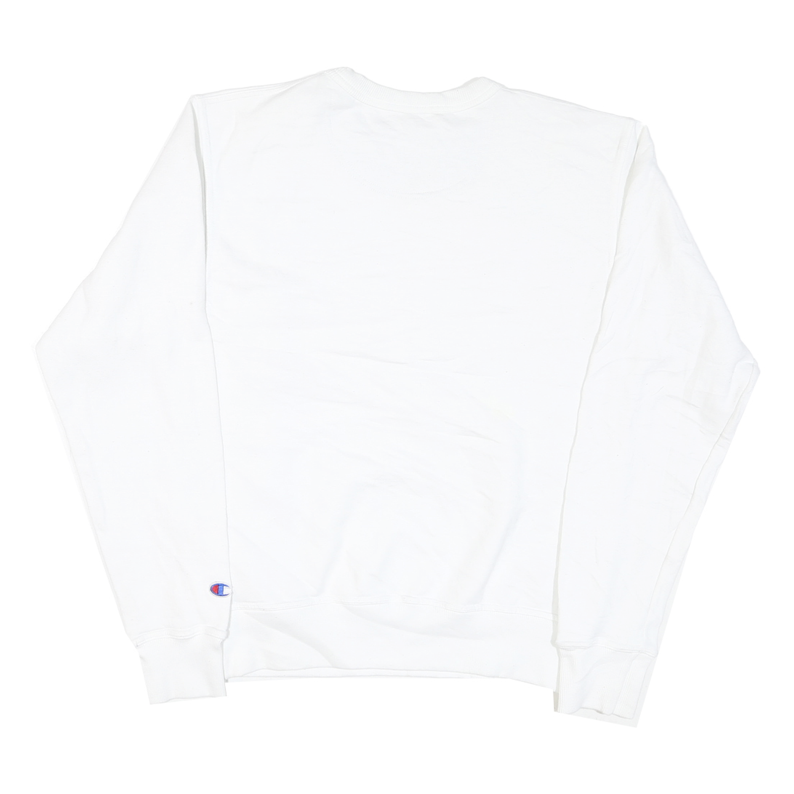 CHAMPION Mens White Crew Neck S Cotton Blend Sweatshirt Logo Print