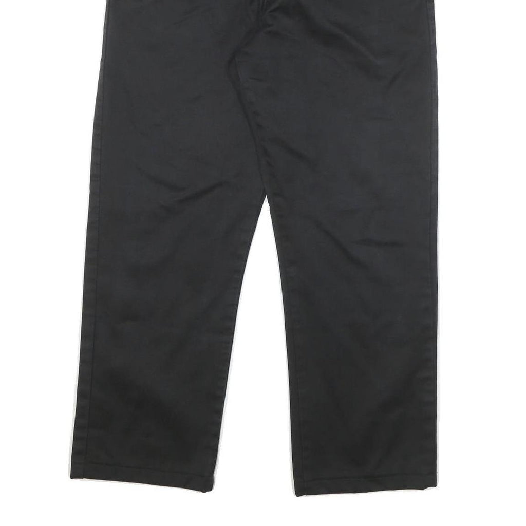 DOCKERS Mens Cotton Blend Black Regular Fit Straight Leg Trousers W33 L26 Casual