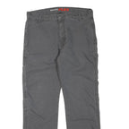 DICKIES Mens Cotton Blend Grey Regular Fit Straight Leg Trousers W34 L31