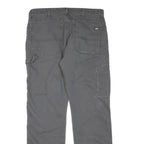 DICKIES Mens Cotton Blend Grey Regular Fit Straight Leg Trousers W34 L31