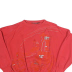 PAULO VANNI Womens Red Sweatshirt L Embellished Castle Design Crew Neck Casual