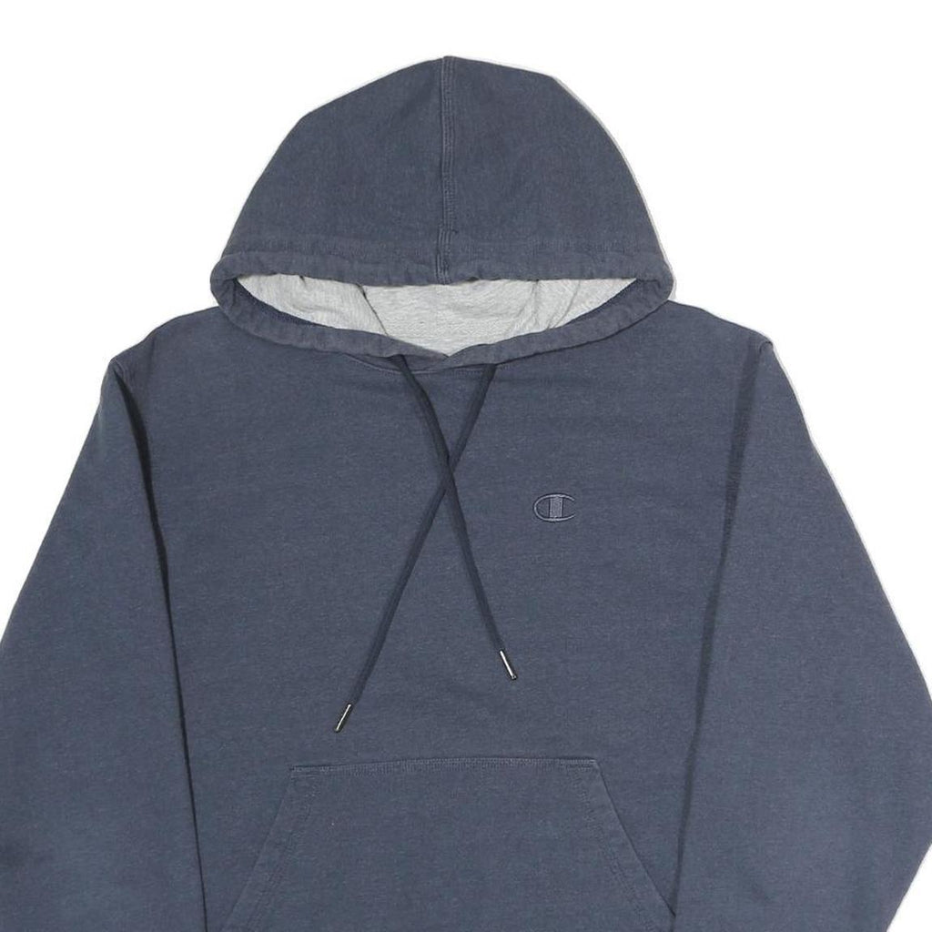 CHAMPION Mens Blue Hoodie S Cotton Blend Pullover Drawstring Hood Casual