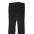 SIXTH JUNE Womens Jeans Black Slim Skinny Denim W32 L34 Distressed Zip