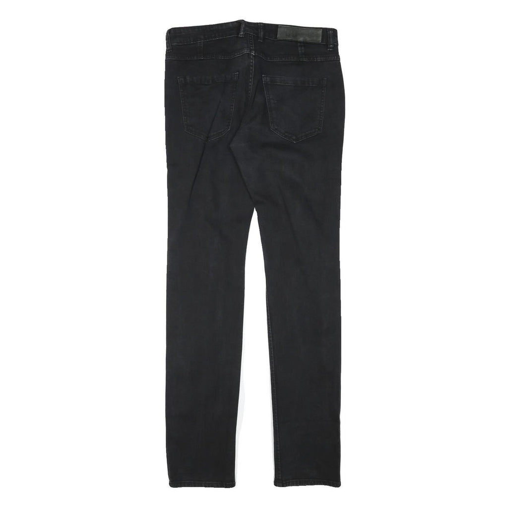 SIXTH JUNE Womens Jeans Black Slim Skinny Denim W32 L34 Distressed Zip