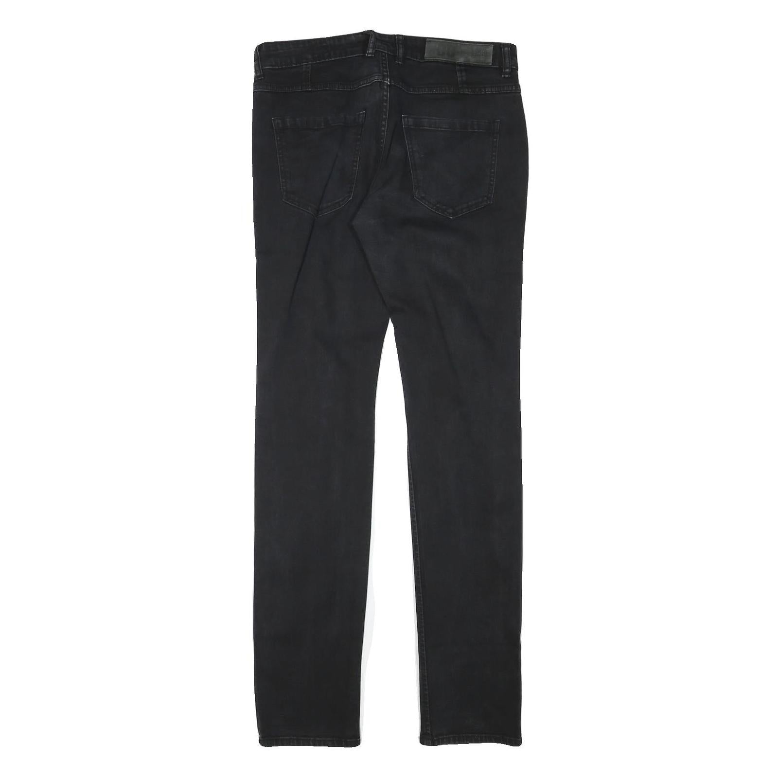 SIXTH JUNE Womens Jeans Black Slim Skinny Denim W32 L34 Distressed Zip
