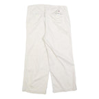 TOMMY HILFIGER Womens Cotton Blend Cream Relaxed Straight Trousers W32 L25