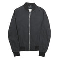 SANDRO Mens Black Bomber Jacket XS Cotton Blend Plain Zip Closure