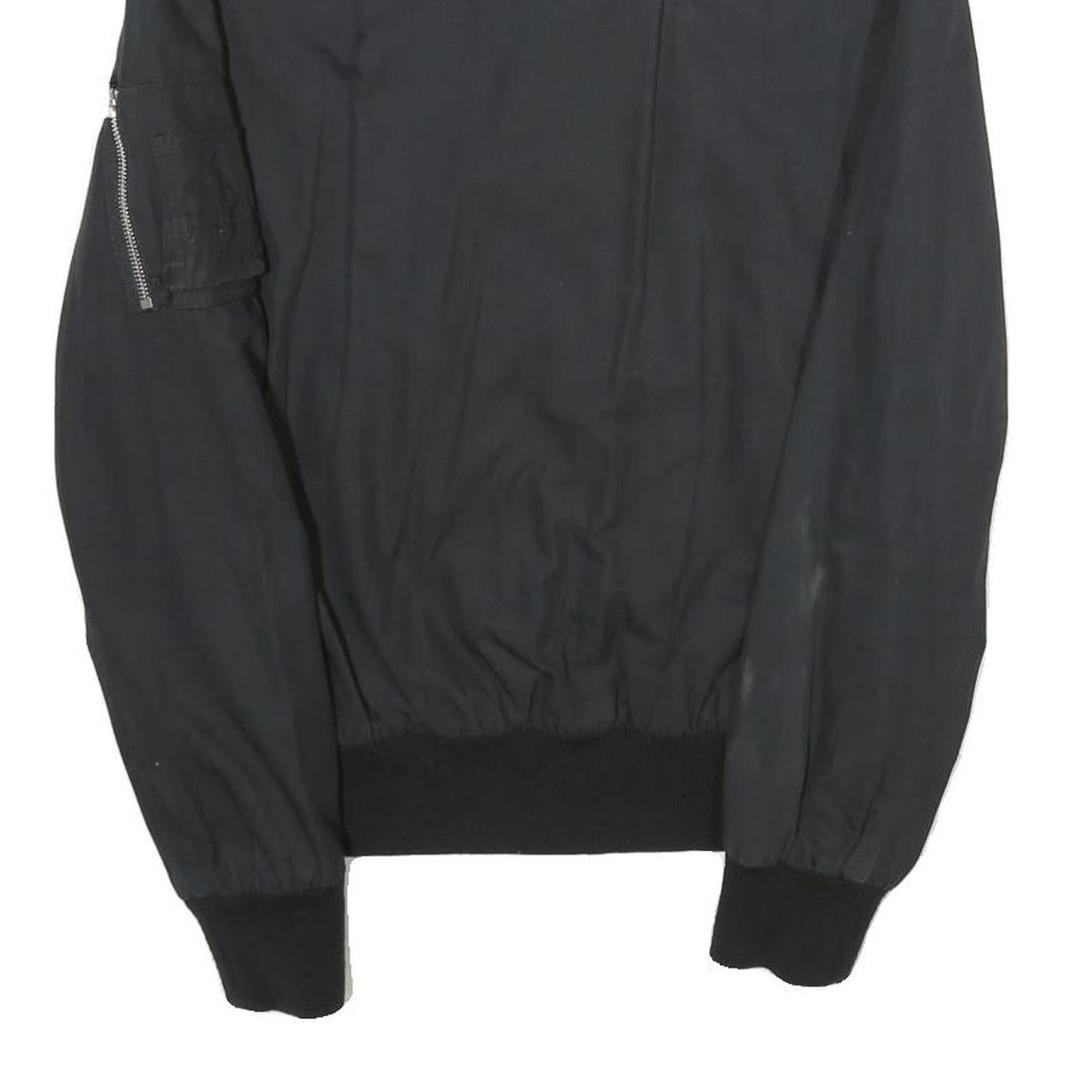 SANDRO Mens Black Bomber Jacket XS Cotton Blend Plain Zip Closure