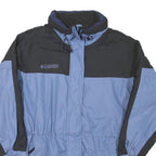COLUMBIA Womens Blue & Black Outdoor Jacket L Polyester Blend Zip Warm Casual