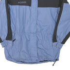 COLUMBIA Womens Blue & Black Outdoor Jacket L Polyester Blend Zip Warm Casual