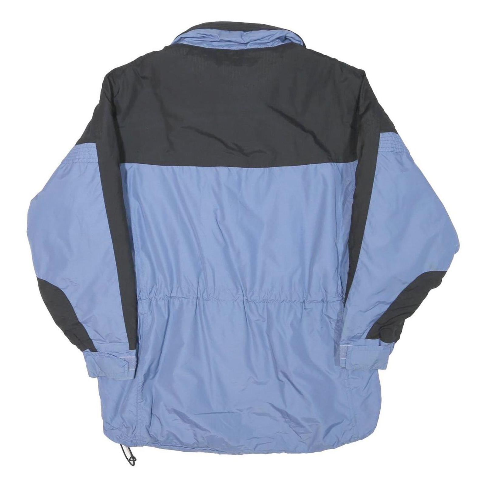 COLUMBIA Womens Blue & Black Outdoor Jacket L Polyester Blend Zip Warm Casual