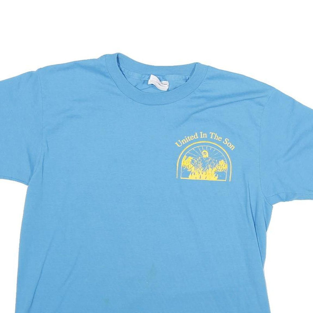 HANES Womens Blue United In The Son Graphic T-Shirt M Short Sleeve Crew Neck