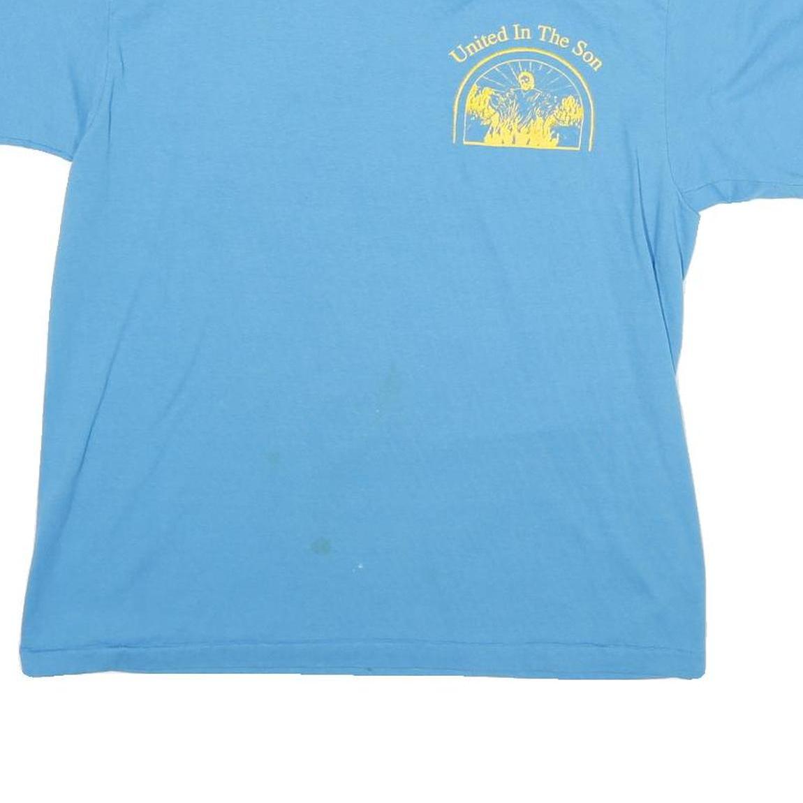 HANES Womens Blue United In The Son Graphic T-Shirt M Short Sleeve Crew Neck