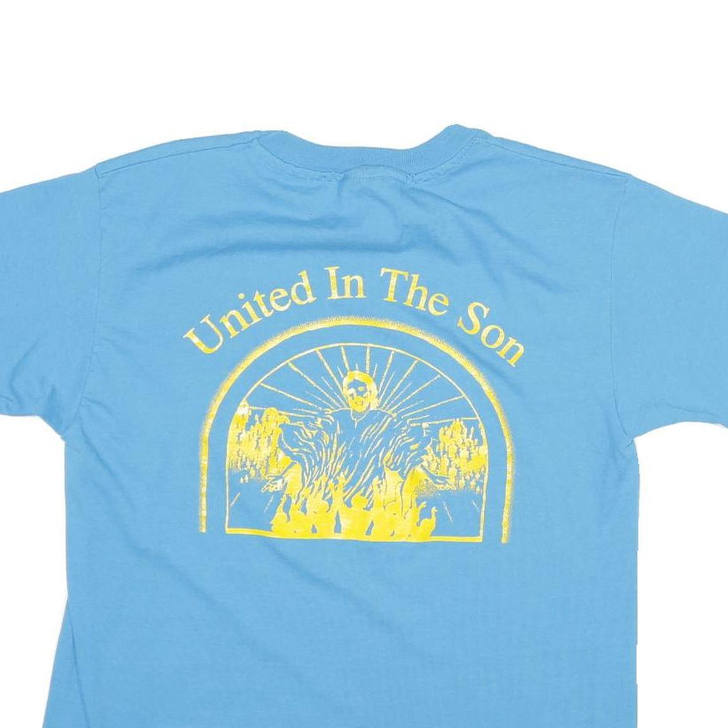 HANES Womens Blue United In The Son Graphic T-Shirt M Short Sleeve Crew Neck