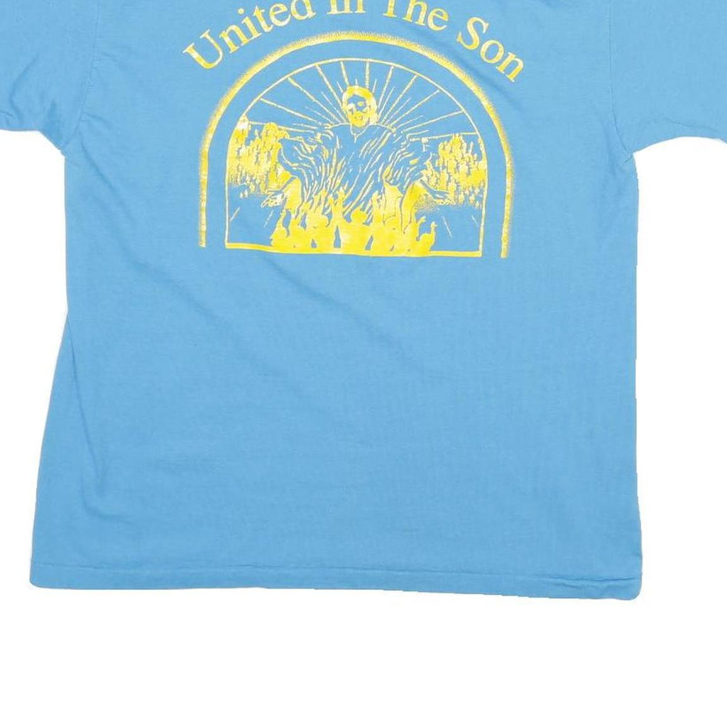 HANES Womens Blue United In The Son Graphic T-Shirt M Short Sleeve Crew Neck