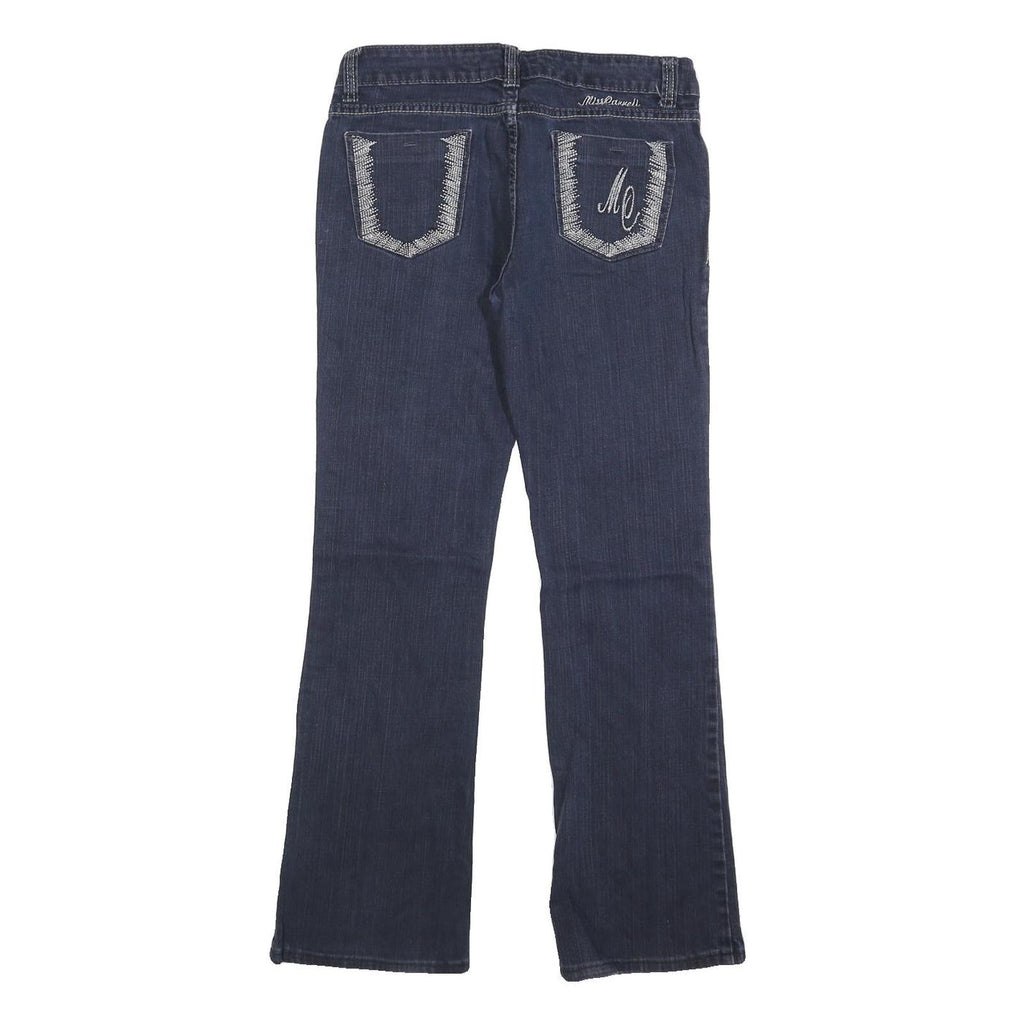 MISS CARELLI Womens Regular Blue Denim Stone Wash W30 L28 Zip Regular Fit Jeans