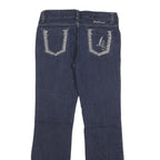 MISS CARELLI Womens Regular Blue Denim Stone Wash W30 L28 Zip Regular Fit Jeans