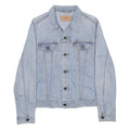 LEVI'S Girls Blue Denim Jacket L Cotton Blend Classic Button Closure Lightweight