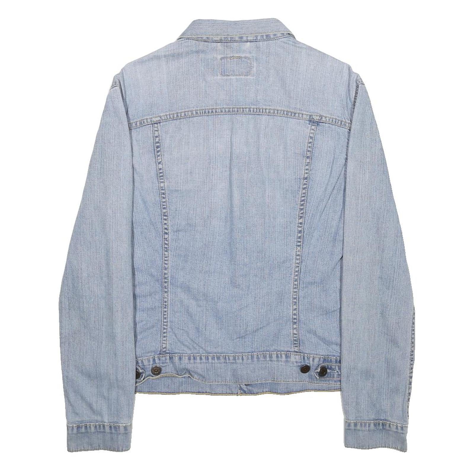 LEVI'S Girls Blue Denim Jacket L Cotton Blend Classic Button Closure Lightweight